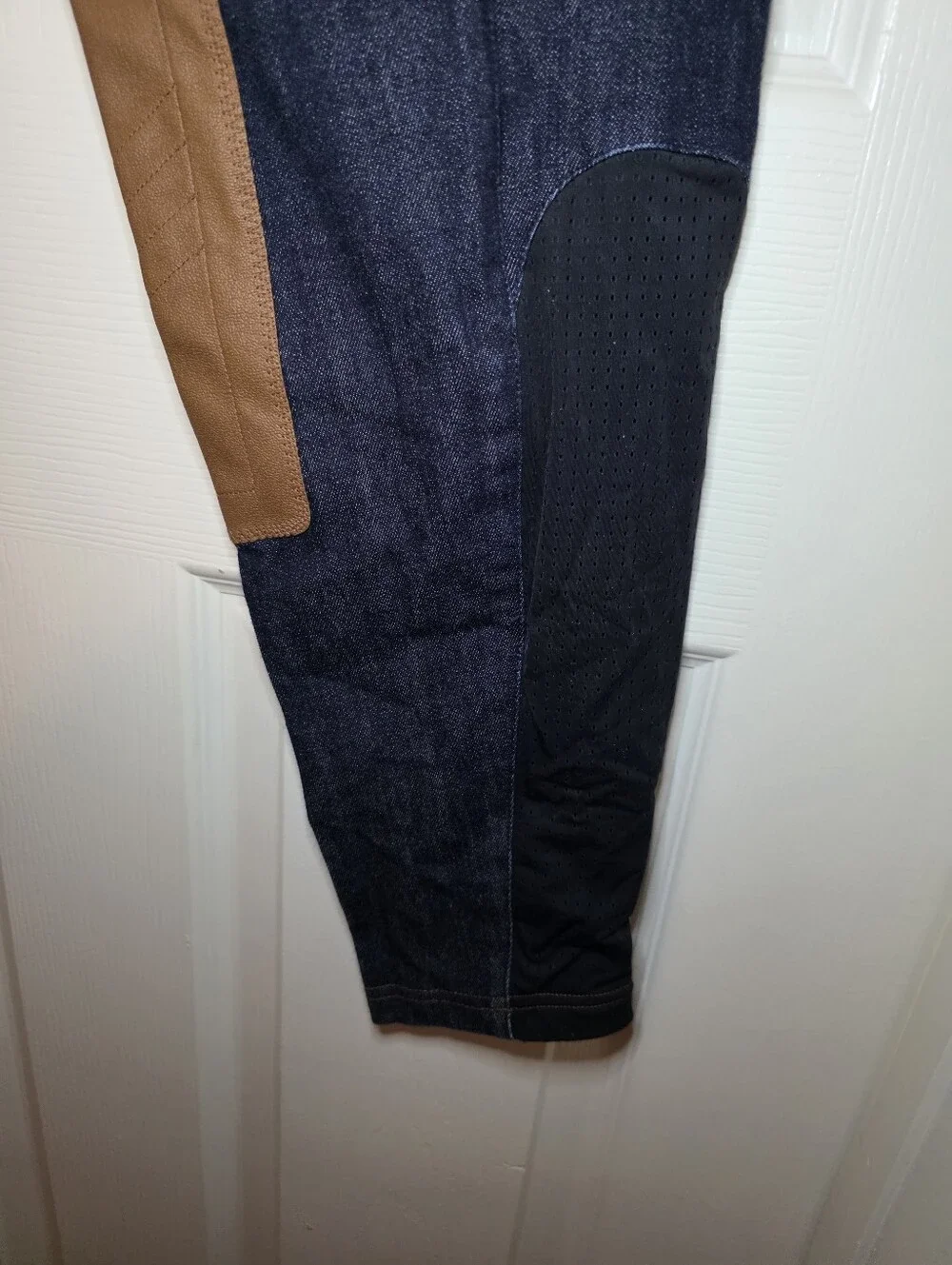 Kerrits Womens Stretch Denim Knee Patch Breech Blue Horse Riding Pants 1X - Picture 8 of 14